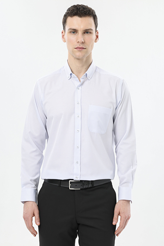 Finesuits Regular Fit Uzun Kol Düğmeli Yaka Erkek Desenli Gömlek 2512103112 DSDYR Mavi Finesuits Regular Fit Uzun Kol Düğmeli Yaka Erkek Desenli Gömlek 2512103112 DSDYR Mavi