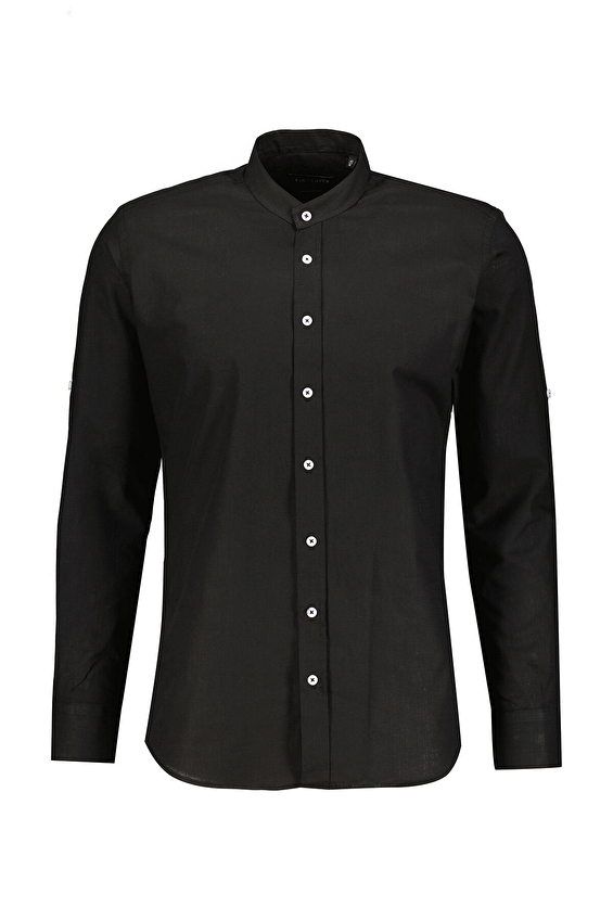 Finesuits Regular Fit Uzun Kol Hakim Yaka Erkek Pamuk Gömlek 2412103011 SKHR Siyah Finesuits Regular Fit Uzun Kol Hakim Yaka Erkek Pamuk Gömlek 2412103011 SKHR Siyah