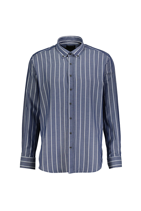 Finesuits Slim Fit Uzun Kol Düğmeli Yaka Erkek Çizgili Gömlek 2412103015 UDS Lacivert Finesuits Slim Fit Uzun Kol Düğmeli Yaka Erkek Çizgili Gömlek 2412103015 UDS Lacivert