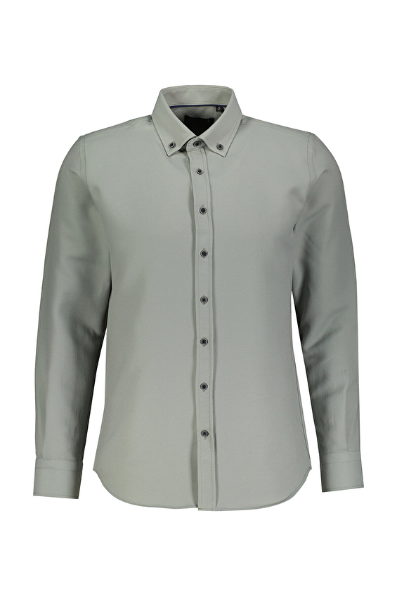 Finesuits Slim Fit Uzun Kol Düğmeli Yaka Erkek Armürlü Gömlek 2412103021 UDS Açık haki Finesuits Slim Fit Uzun Kol Düğmeli Yaka Erkek Armürlü Gömlek 2412103021 UDS Açık haki