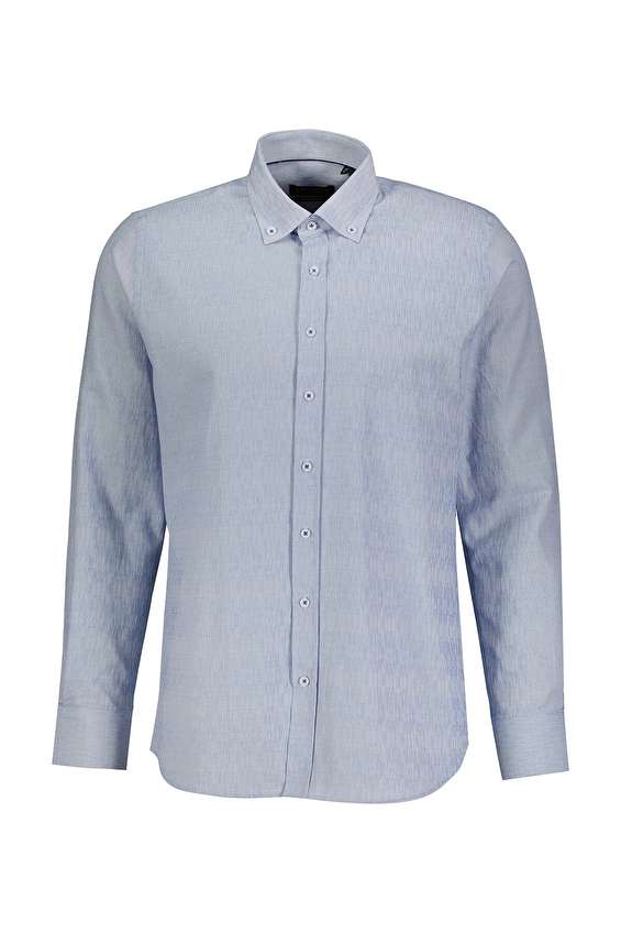 Finesuits Regular Fit Uzun Kol Düğmeli Yaka Erkek Armürlü Gömlek 2412103029 UDR Mavi Finesuits Regular Fit Uzun Kol Düğmeli Yaka Erkek Armürlü Gömlek 2412103029 UDR Mavi