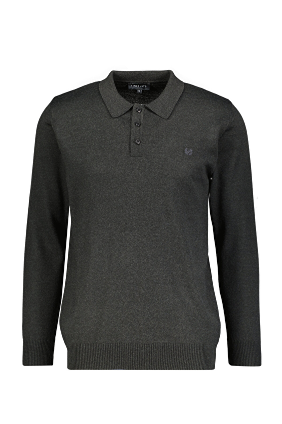 Finesuits Polo Yaka Regular Fit Yün Karışımlı Erkek Düz Yünlü Düz Yünlü Kazak 2522201001 DZPYR Antrasit Finesuits Polo Yaka Regular Fit Yün Karışımlı Erkek Düz Yünlü Düz Yünlü Kazak 2522201001 DZPYR Antrasit