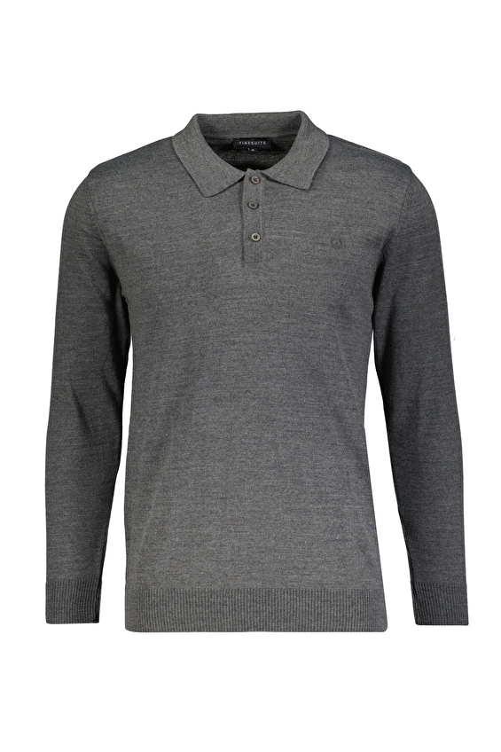 Finesuits Polo Yaka Regular Fit Yün Karışımlı Erkek Düz Yünlü Düz Yünlü Kazak 2522201001 DZPYR Gri melanj Finesuits Polo Yaka Regular Fit Yün Karışımlı Erkek Düz Yünlü Düz Yünlü Kazak 2522201001 DZPYR Gri melanj