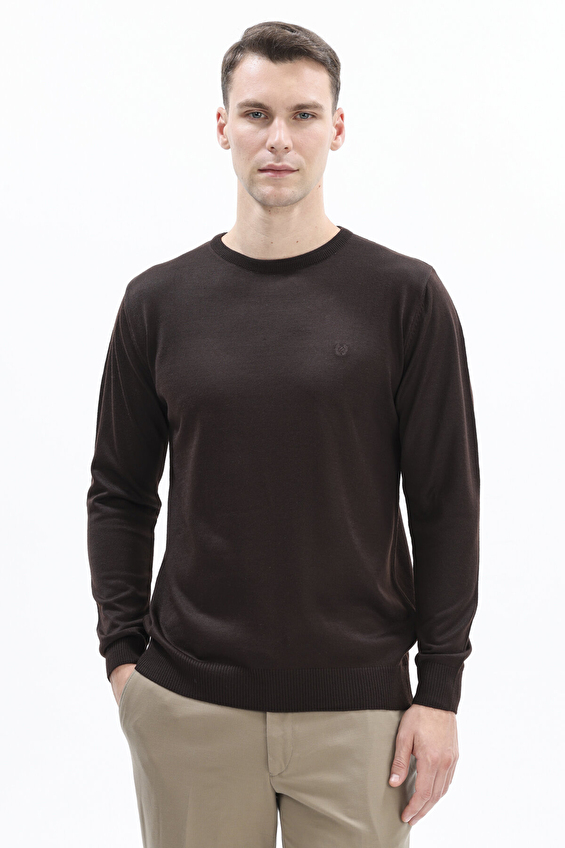 Finesuits Regular Fit Bisiklet Yaka Yün Karışımlı Erkek Düz Yünlü Düz Yünlü Kazak 2522201003 DZOYR Koyu kahverengi Finesuits Regular Fit Bisiklet Yaka Yün Karışımlı Erkek Düz Yünlü Düz Yünlü Kazak 2522201003 DZOYR Koyu kahverengi