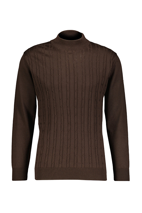 Finesuits Regular Fit Yün Karışımlı Yarım Balıkçı Yaka Erkek Düz Yünlü Desenli Yünlü Kazak 2522201011 YBR Koyu kahverengi Finesuits Regular Fit Yün Karışımlı Yarım Balıkçı Yaka Erkek Düz Yünlü Desenli Yünlü Kazak 2522201011 YBR Koyu kahverengi