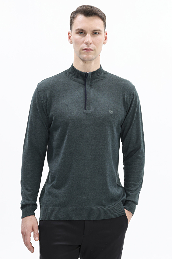Finesuits Regular Fit Fermuarlı Yarım Balıkçı Yaka Yün Karışımlı Erkek Düz Yünlü Desenli Yünlü Kazak 2522201013 YBFR Yeşil Finesuits Regular Fit Fermuarlı Yarım Balıkçı Yaka Yün Karışımlı Erkek Düz Yünlü Desenli Yünlü Kazak 2522201013 YBFR Yeşil
