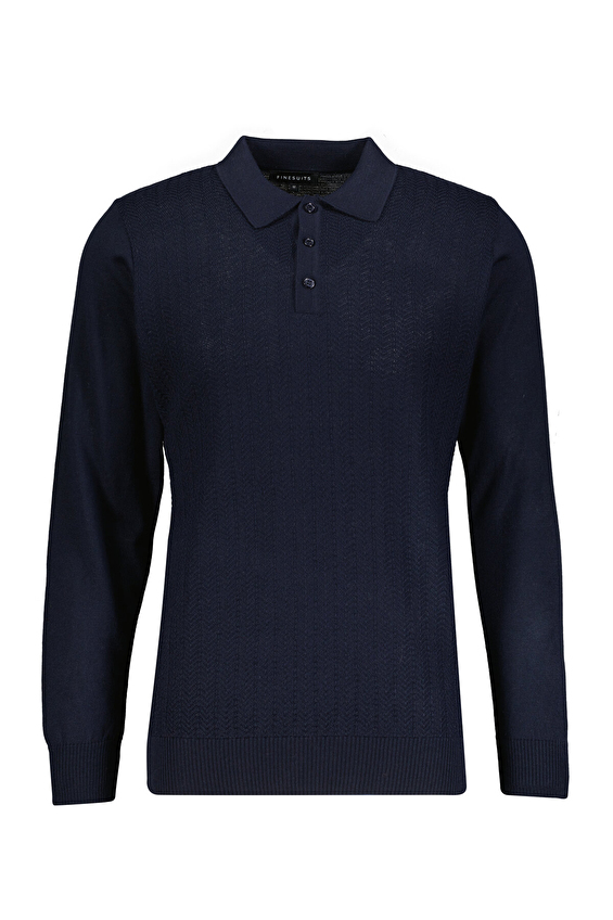 Finesuits Polo Yaka Regular Fit Yün Karışımlı Erkek Düz Yünlü Desenli Yünlü Kazak 2522201014 PYR Lacivert Finesuits Polo Yaka Regular Fit Yün Karışımlı Erkek Düz Yünlü Desenli Yünlü Kazak 2522201014 PYR Lacivert