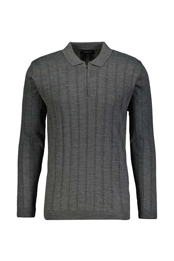 Finesuits Regular Fit Fermuarlı Polo Yaka Yün Karışımlı Erkek Düz Yünlü Desenli Yünlü Kazak 2522201021 PYFR Gri melanj Finesuits Regular Fit Fermuarlı Polo Yaka Yün Karışımlı Erkek Düz Yünlü Desenli Yünlü Kazak 2522201021 PYFR Gri melanj