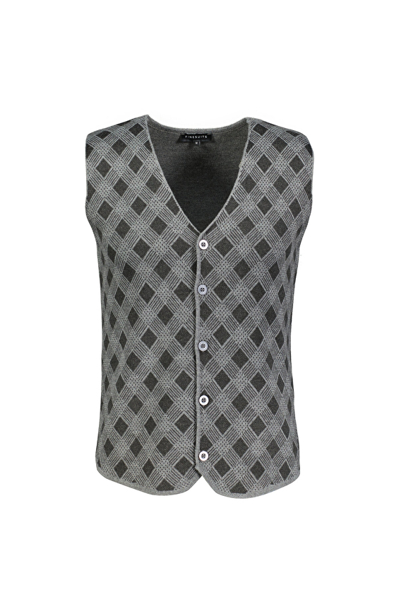 Finesuits Regular Fit Yün Karışımlı Erkek Düz Yünlü Desenli Yünlü Yelek 2522201026 YLKR Gri melanj Finesuits Regular Fit Yün Karışımlı Erkek Düz Yünlü Desenli Yünlü Yelek 2522201026 YLKR Gri melanj