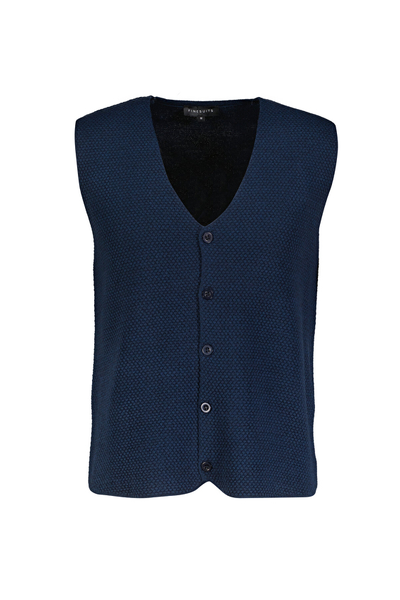 Finesuits Regular Fit Yün Karışımlı Erkek Düz Yünlü Desenli Yünlü Yelek 2522201027 YLKR Indıgo Finesuits Regular Fit Yün Karışımlı Erkek Düz Yünlü Desenli Yünlü Yelek 2522201027 YLKR Indıgo