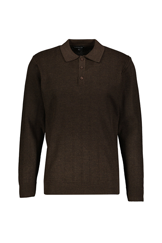 Finesuits Polo Yaka Regular Fit Yün Karışımlı Erkek Düz Yünlü Desenli Yünlü Kazak 2522201028 PYR Kahve Finesuits Polo Yaka Regular Fit Yün Karışımlı Erkek Düz Yünlü Desenli Yünlü Kazak 2522201028 PYR Kahve