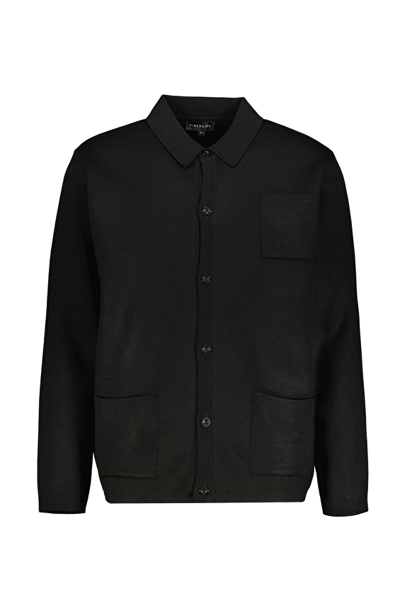 Finesuits Polo Yaka Regular Fit Düğmeli Erkek Düz Desenli Hırka 2522201029 PYR Siyah Finesuits Polo Yaka Regular Fit Düğmeli Erkek Düz Desenli Hırka 2522201029 PYR Siyah