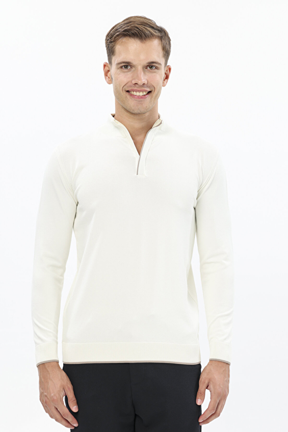 Finesuits Regular Fit Fermuarlı Yarım Balıkçı Yaka Erkek Kazak 2522201053 POLYBFR Kemik Finesuits Regular Fit Fermuarlı Yarım Balıkçı Yaka Erkek Kazak 2522201053 POLYBFR Kemik