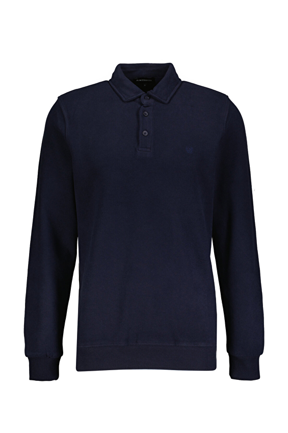 Finesuits Polo Yaka Regular Fit Erkek Kadife Sweatshirt 252209001 KDFPYR Lacivert Finesuits Polo Yaka Regular Fit Erkek Kadife Sweatshirt 252209001 KDFPYR Lacivert