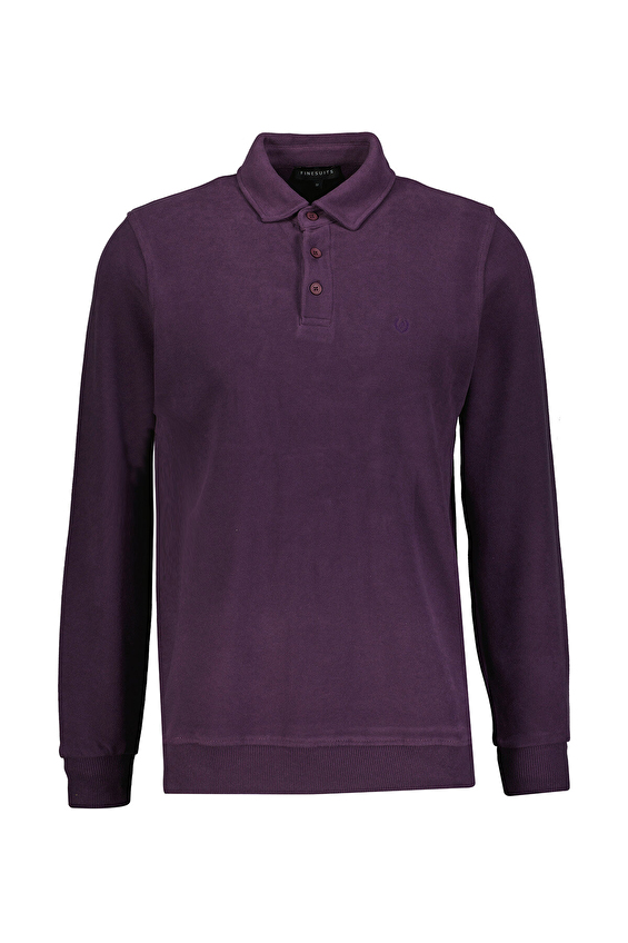 Finesuits Polo Yaka Regular Fit Erkek Kadife Sweatshirt 252209001 KDFPYR Mor Finesuits Polo Yaka Regular Fit Erkek Kadife Sweatshirt 252209001 KDFPYR Mor