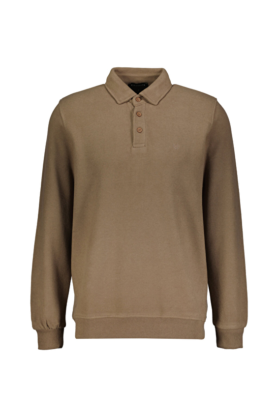 Finesuits Polo Yaka Regular Fit Erkek Kadife Sweatshirt 252209001 KDFPYR Koyu bej Finesuits Polo Yaka Regular Fit Erkek Kadife Sweatshirt 252209001 KDFPYR Koyu bej