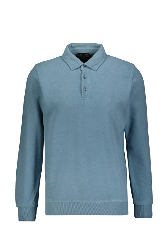 Finesuits Polo Yaka Regular Fit Erkek Kadife Sweatshirt 252209001 KDFPYR Açık mavi Finesuits Polo Yaka Regular Fit Erkek Kadife Sweatshirt 252209001 KDFPYR Açık mavi