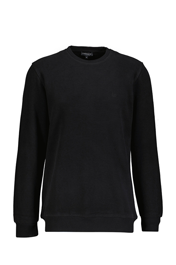Finesuits Regular Fit Bisiklet Yaka Erkek Kadife Sweatshirt 252209002 KDFOYR Siyah Finesuits Regular Fit Bisiklet Yaka Erkek Kadife Sweatshirt 252209002 KDFOYR Siyah