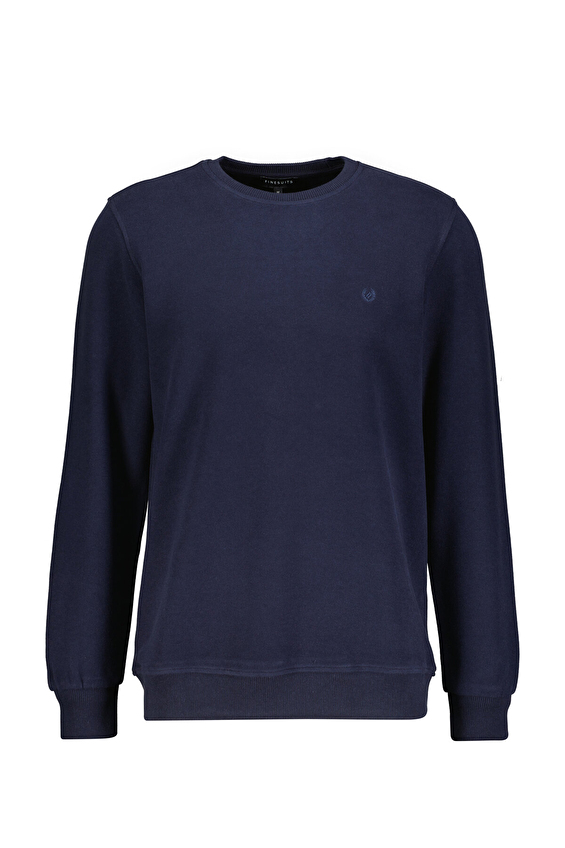 Finesuits Regular Fit Bisiklet Yaka Erkek Kadife Sweatshirt 252209002 KDFOYR Lacivert Finesuits Regular Fit Bisiklet Yaka Erkek Kadife Sweatshirt 252209002 KDFOYR Lacivert