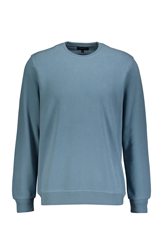 Finesuits Regular Fit Bisiklet Yaka Erkek Kadife Sweatshirt 252209002 KDFOYR Açık mavi Finesuits Regular Fit Bisiklet Yaka Erkek Kadife Sweatshirt 252209002 KDFOYR Açık mavi