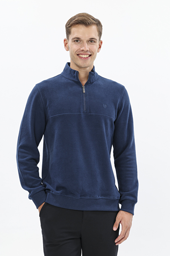 Finesuits Regular Fit Fermuarlı Dik Yaka Erkek Kadife Sweatshirt 252209003 KDFHYFR Marıne Finesuits Regular Fit Fermuarlı Dik Yaka Erkek Kadife Sweatshirt 252209003 KDFHYFR Marıne