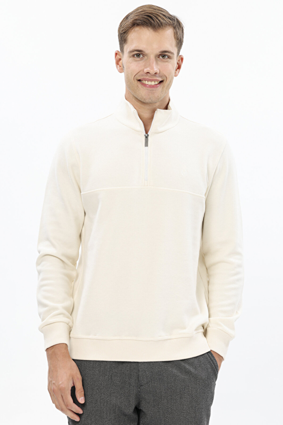 Finesuits Regular Fit Fermuarlı Dik Yaka Erkek Kadife Sweatshirt 252209003 KDFHYFR Ekru Finesuits Regular Fit Fermuarlı Dik Yaka Erkek Kadife Sweatshirt 252209003 KDFHYFR Ekru