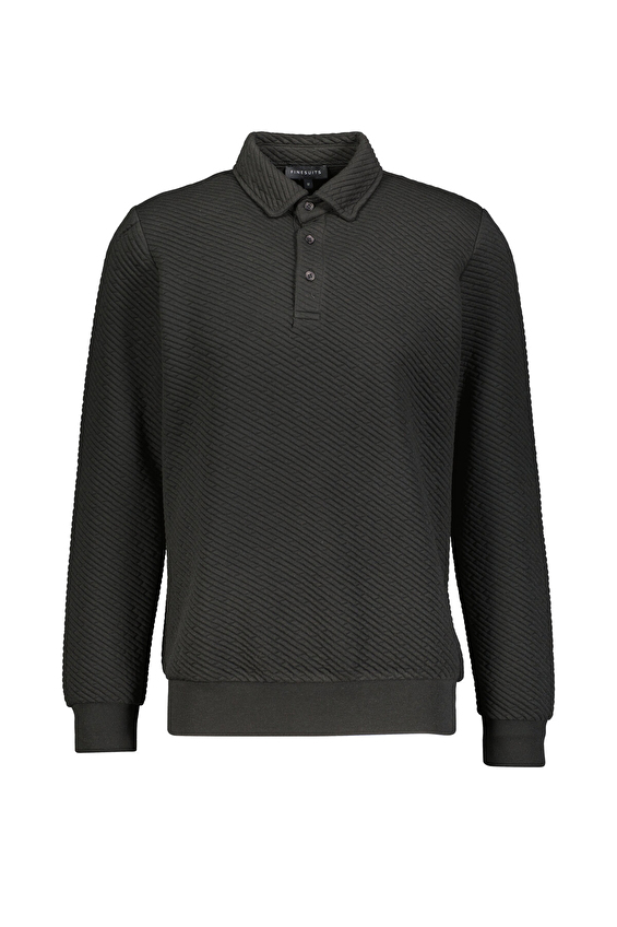 Finesuits Polo Yaka Regular Fit Erkek Kapitone Sweatshirt 252209009 KAPPYR Siyah Finesuits Polo Yaka Regular Fit Erkek Kapitone Sweatshirt 252209009 KAPPYR Siyah