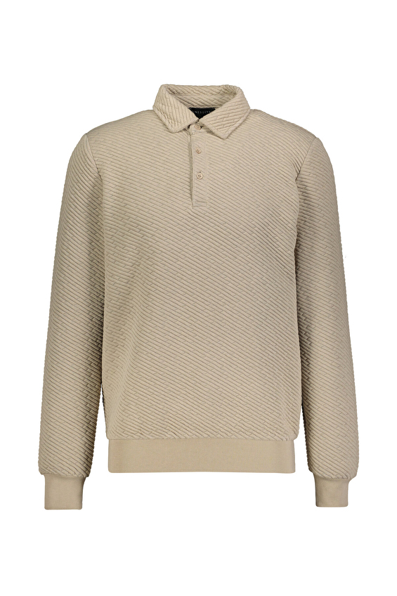 Finesuits Polo Yaka Regular Fit Erkek Kapitone Sweatshirt 252209009 KAPPYR Bej Finesuits Polo Yaka Regular Fit Erkek Kapitone Sweatshirt 252209009 KAPPYR Bej