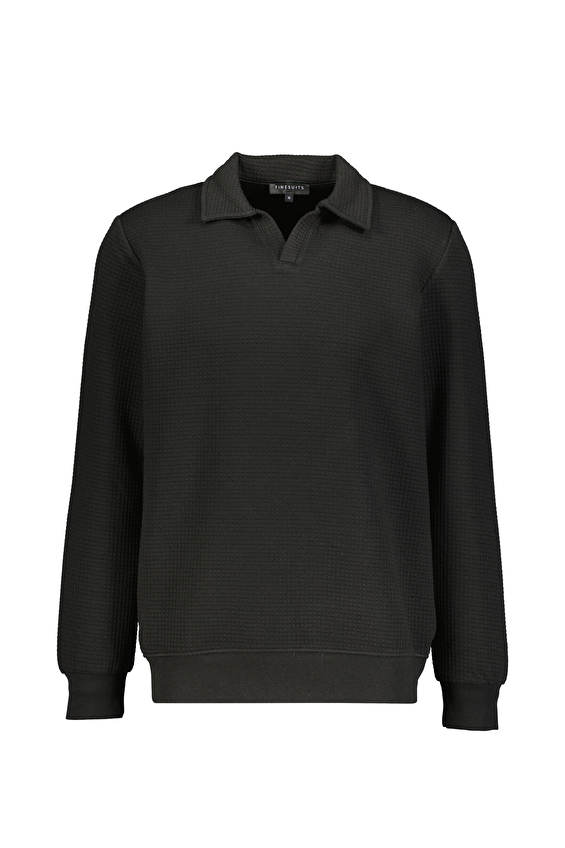 Finesuits Regular Fit Polo V Yaka Erkek Kapitone Sweatshirt 252209012 KAPVPYR Siyah Finesuits Regular Fit Polo V Yaka Erkek Kapitone Sweatshirt 252209012 KAPVPYR Siyah