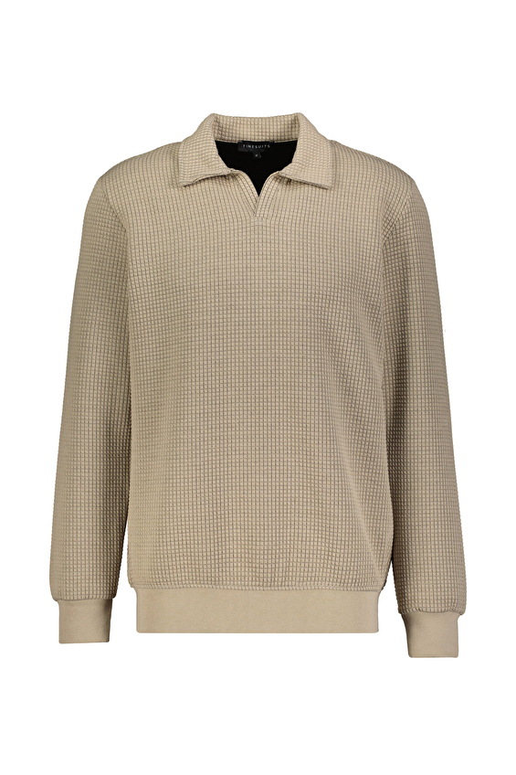 Finesuits Regular Fit Polo V Yaka Erkek Kapitone Sweatshirt 252209012 KAPVPYR Bej Finesuits Regular Fit Polo V Yaka Erkek Kapitone Sweatshirt 252209012 KAPVPYR Bej