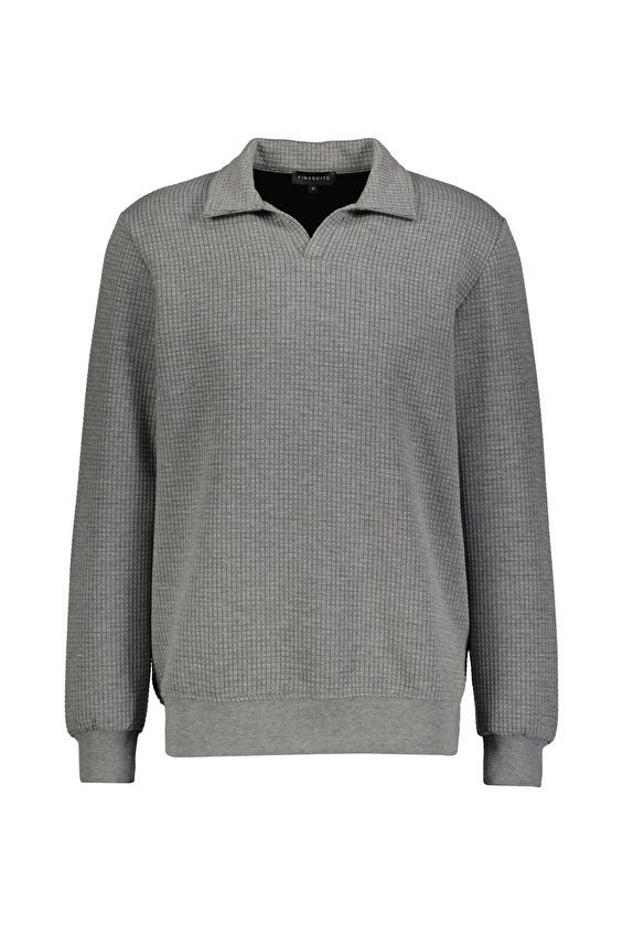 Finesuits Regular Fit Polo V Yaka Erkek Kapitone Sweatshirt 252209012 KAPVPYR Gri Finesuits Regular Fit Polo V Yaka Erkek Kapitone Sweatshirt 252209012 KAPVPYR Gri