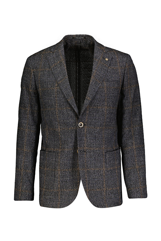 Finesuits Mono Yaka Modern Fit Yün Karışımlı Çift Yırtmaç 6 Drop Erkek Yünlü Ceket 2522102001 YNMY6 Siyah Finesuits Mono Yaka Modern Fit Yün Karışımlı Çift Yırtmaç 6 Drop Erkek Yünlü Ceket 2522102001 YNMY6 Siyah