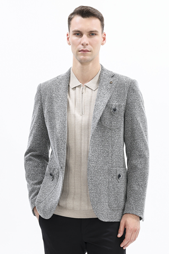 Finesuits Mono Yaka Modern Fit Tek Yırtmaç Örme Kumaş 6 Drop Erkek Ceket 2522102002 BRTORMY6 Siyah Finesuits Mono Yaka Modern Fit Tek Yırtmaç Örme Kumaş 6 Drop Erkek Ceket 2522102002 BRTORMY6 Siyah