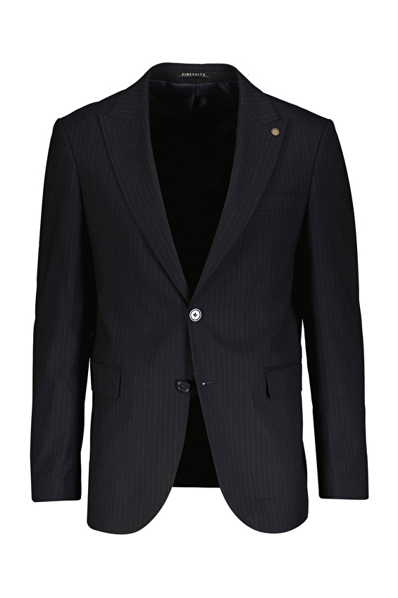 Finesuits Modern Fit Sivri Yaka Çift Yırtmaç 6 Drop Erkek Mix&Match Çizgili Ceket 2522101004 CKT CZMXSY6 Lacivert Finesuits Modern Fit Sivri Yaka Çift Yırtmaç 6 Drop Erkek Mix&Match Çizgili Ceket 2522101004 CKT CZMXSY6 Lacivert