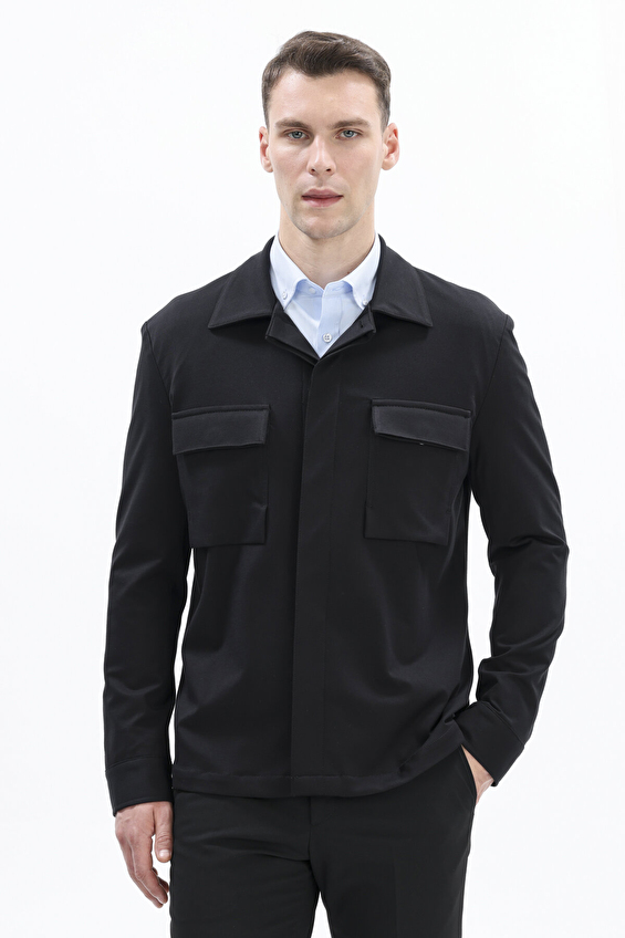 Finesuits Polo Yaka Düğmeli Modern Fit Çift Yırtmaç 6 Drop Erkek Mix&Match Gömlek Ceket 2522101010 GCKT GMMXPY6 Siyah Finesuits Polo Yaka Düğmeli Modern Fit Çift Yırtmaç 6 Drop Erkek Mix&Match Gömlek Ceket 2522101010 GCKT GMMXPY6 Siyah