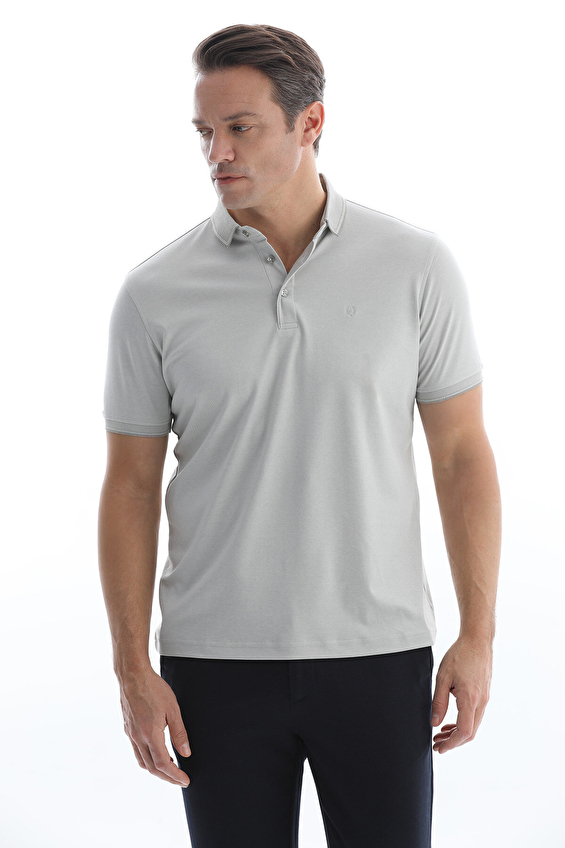 Finesuits Polo Yaka Regular Fit Erkek Tişört 2612202003 Gri/beyaz Finesuits Polo Yaka Regular Fit Erkek Tişört 2612202003 Gri/beyaz