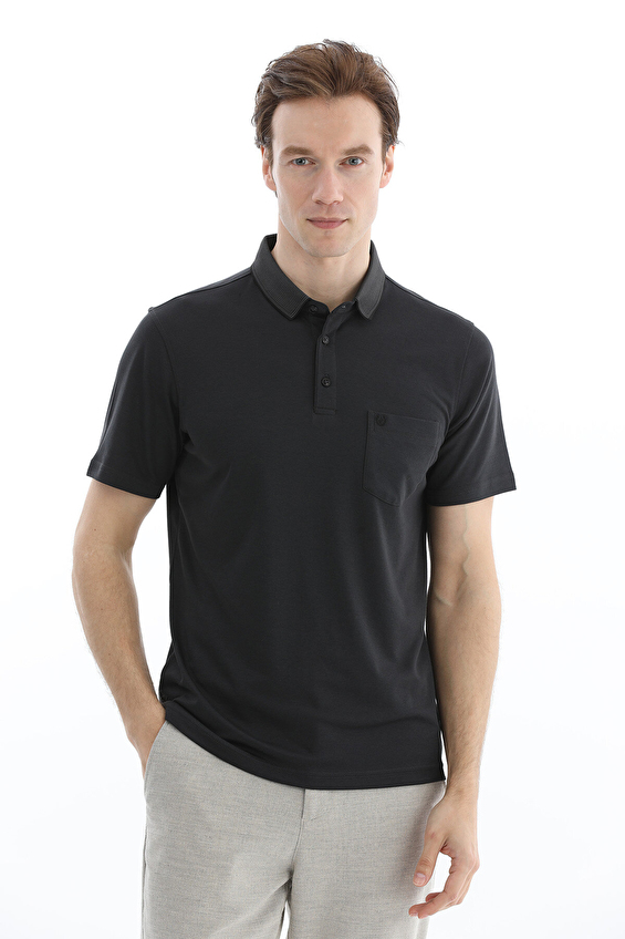 Finesuits Polo Yaka Regular Fit Erkek Tişört 2612202004 Siyah/füme Finesuits Polo Yaka Regular Fit Erkek Tişört 2612202004 Siyah/füme