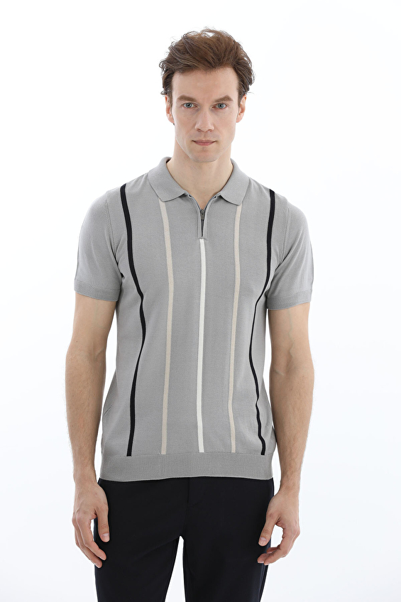 Finesuits Polo Yaka Regular Fit Erkek Tişört 2612202301 Gri Finesuits Polo Yaka Regular Fit Erkek Tişört 2612202301 Gri