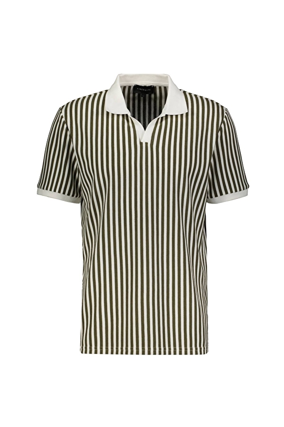 Finesuits Regular Fit Polo Apaj Yaka Erkek Tişört 2612202110 Haki