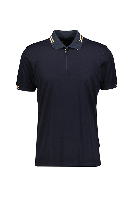 Finesuits Polo Fermuarlı Yaka Erkek Tişört 2612202018 Lacivert