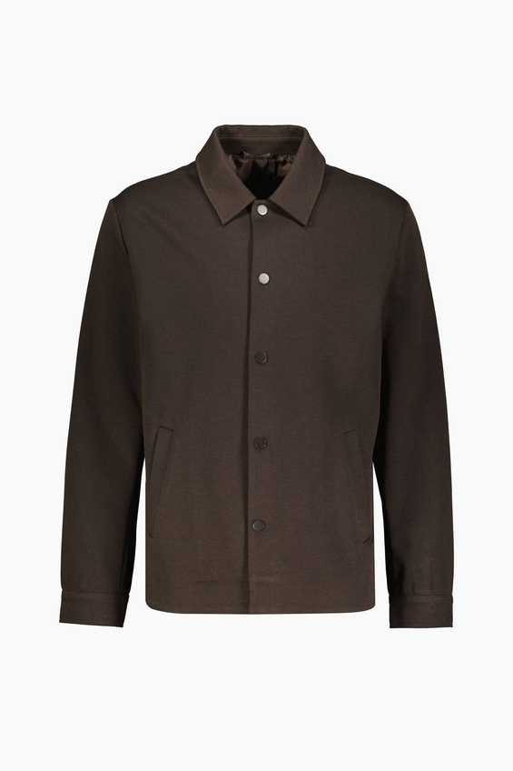 Finesuits Polo Yaka Regular Fit Diagonel Çıtçıtlı Erkek Mont 2622118102 Kahve