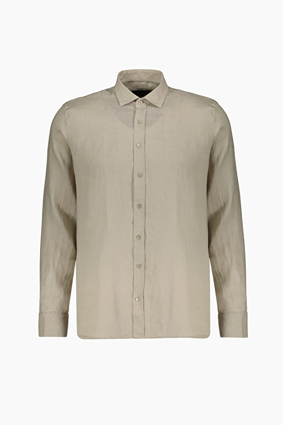 Finesuits Regular Fit Düğmeli Erkek Gömlek 2612103120 Bej