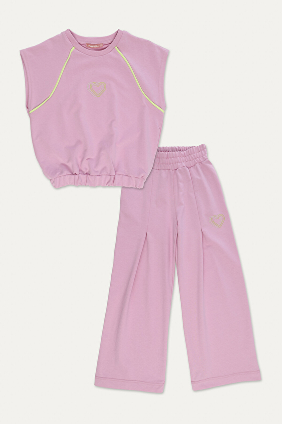 Funfair Beli Lastikli Bisiklet Yaka Düz Paça Oversize 2 İplik Kısa Kollu Kız Çocuk Takım 2416302034 KC 5536 Pembe Funfair Beli Lastikli Bisiklet Yaka Düz Paça Oversize 2 İplik Kısa Kollu Kız Çocuk Takım 2416302034 KC 5536 Pembe
