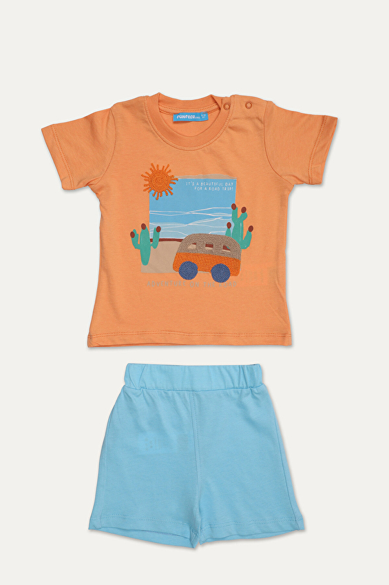 Funfair Regular Fit Bisiklet Yaka Erkek Çocuk Bebek Takımı 2516113006 E Turuncu Funfair Regular Fit Bisiklet Yaka Erkek Çocuk Bebek Takımı 2516113006 E Turuncu