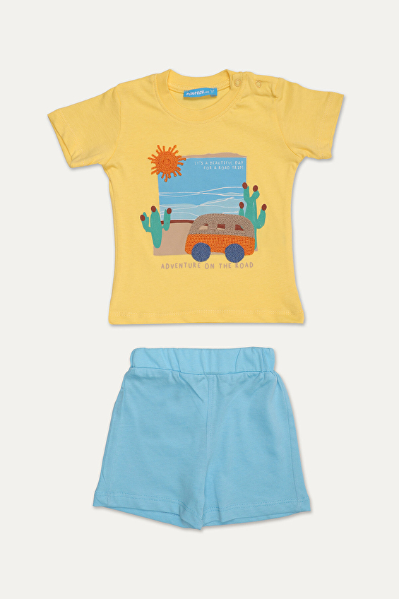 Funfair Regular Fit Bisiklet Yaka Erkek Çocuk Bebek Takımı 2516113006 E Sarı Funfair Regular Fit Bisiklet Yaka Erkek Çocuk Bebek Takımı 2516113006 E Sarı