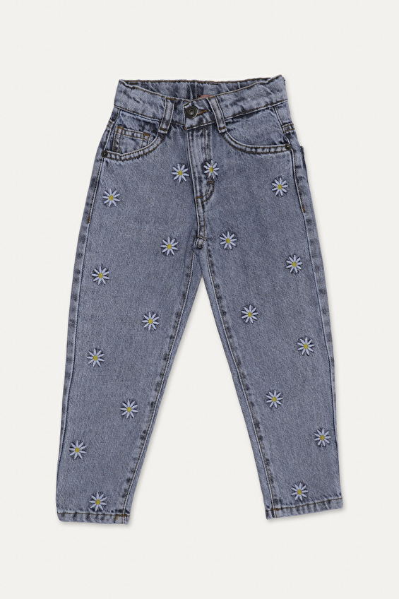 Funfair Kız Çocuk Nakışlı Kot Pantolon 2516306003.J.M9751 Funfair Kız Çocuk Nakışlı Kot Pantolon 2516306003.J.M9751