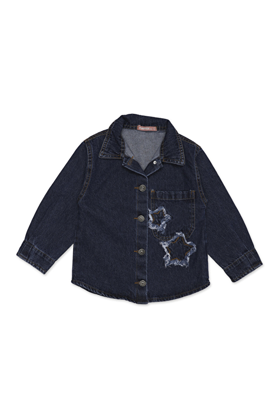 Funfair Kız Çocuk Nakışlı Kot Gömlek 2516305001.J.K.M0568 Funfair Kız Çocuk Nakışlı Kot Gömlek 2516305001.J.K.M0568