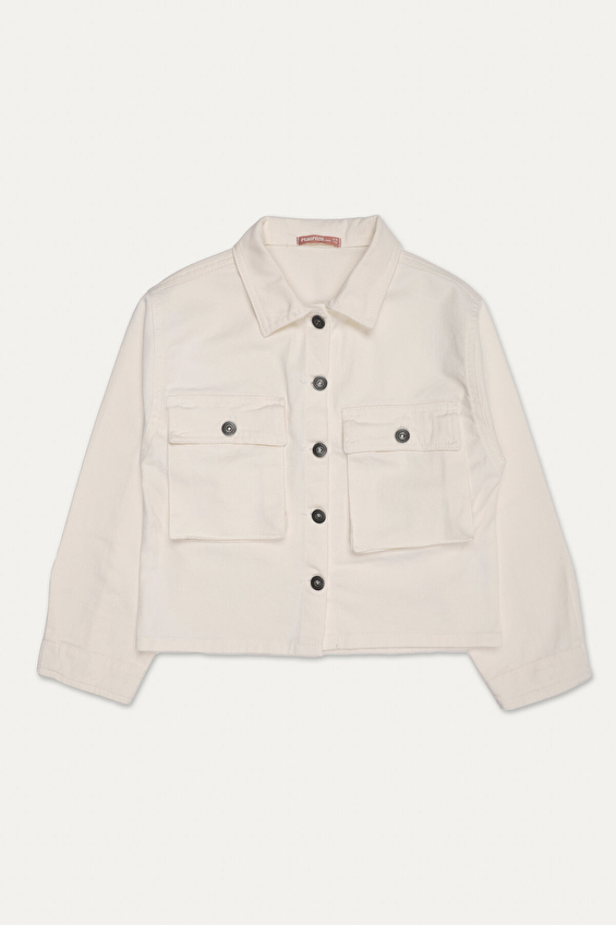 Funfair Kız Çocuk Gabardin Kısa Ceket 2516323003 G B M0565 Ekru Funfair Kız Çocuk Gabardin Kısa Ceket 2516323003 G B M0565 Ekru