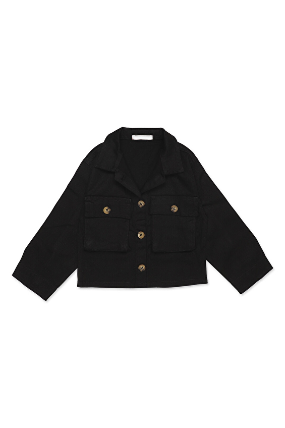 Funfair Kız Çocuk Gabardin Kısa Ceket 2516323004 G B M0564 Siyah Funfair Kız Çocuk Gabardin Kısa Ceket 2516323004 G B M0564 Siyah