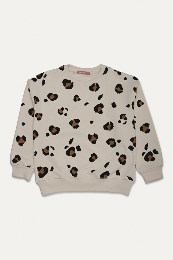Funfair Kız Çocuk Leopar Desenli Sweatshirt 2516325001.S.M0491 Funfair Kız Çocuk Leopar Desenli Sweatshirt 2516325001.S.M0491